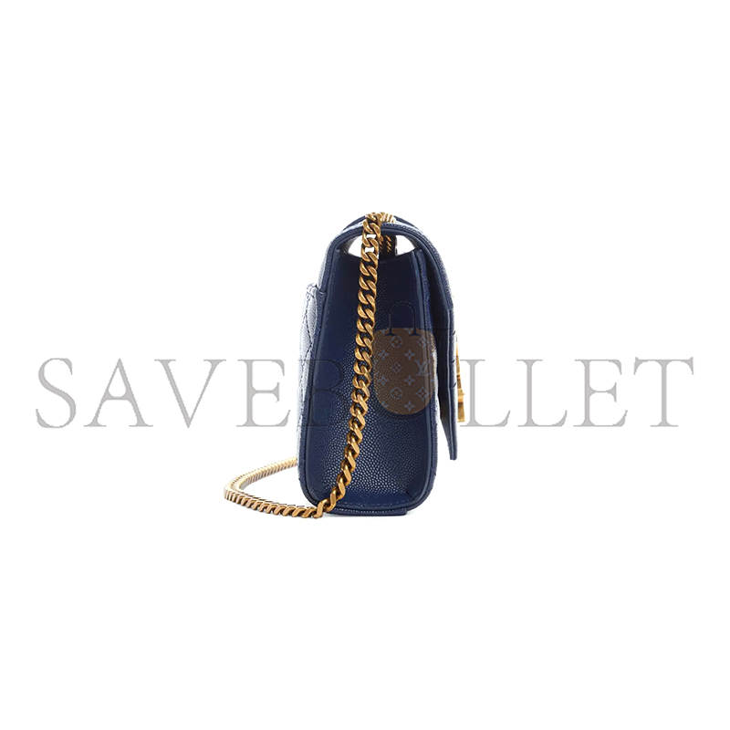 YSL MONOGRAM MATELASSÉ CALFSKIN SHOULDER BAG-BULE CHARRON 45511510 (21*13*6cm)